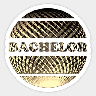 Bachelor discoball in gold Sticker